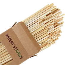 150mm 200mm Biodegradable Eco Friendly Straw Drinking Wheat Straw Customized Logo Color Disposable